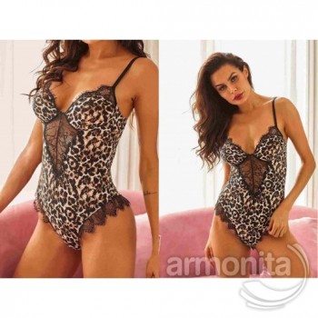 Seksi Leopar Gecelik Body iç giyim Çok Renkli